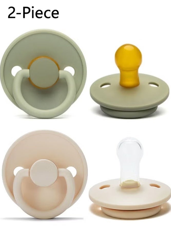 2 Pieces Portable Natural Latex Pacifier,Baby 0-12 Months - Image 1